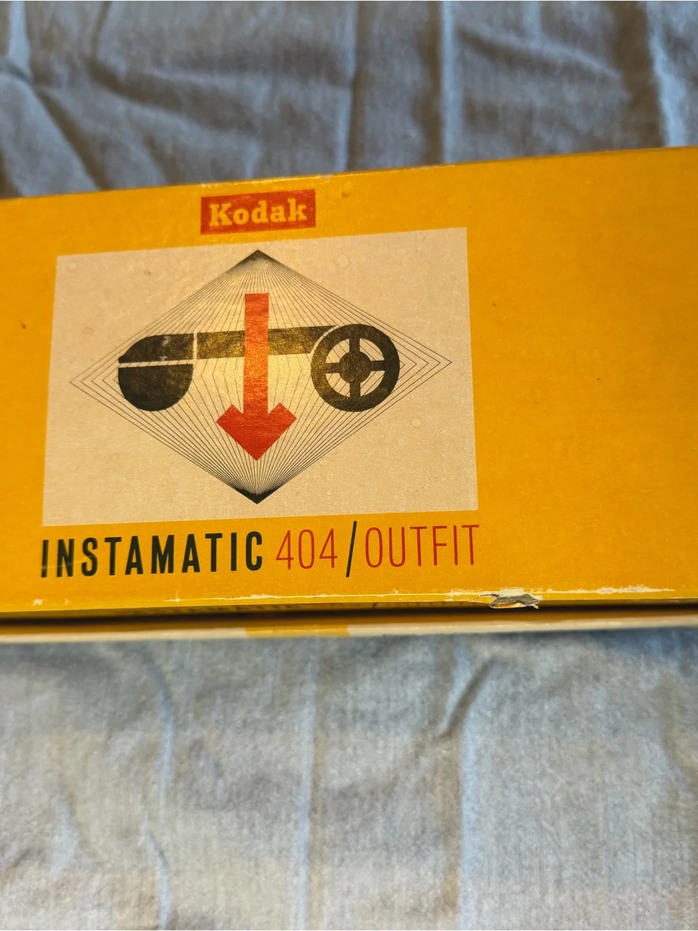 Kodak Instamatic 404 Camera in Silver and Black with Yellow Box